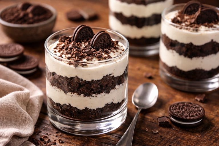 Десерт «Орео» в стакане: без духовки, 10 минут и готово