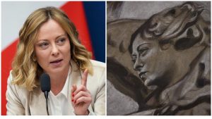 Отреставрированный ангел в римской базилике Святого Лаврентия в Лючине, которого сравнивают с премьер-министром Италии Джорджей Мелони.