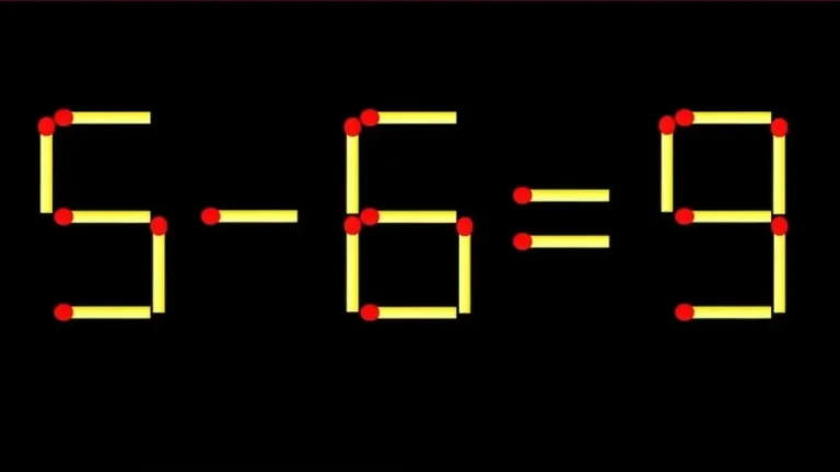 🧩 Математическая аномалия: Исправьте «5 - 6 = 9», передвинув всего 1 спичку