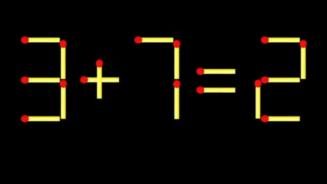 🧩 Когнитивный «баг»: Исправьте 3 + 7 = 2, передвинув всего 1 спичку