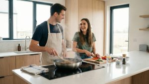 приготовление ужина дома, кулинария и знаки зодиака, стильная сервировка стола, домашняя кухня