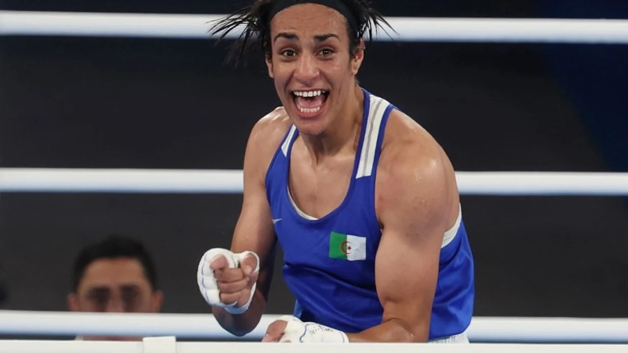 Алжирская боксёрша Иман Хелиф на ринге