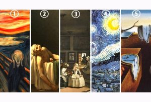 Психологический визуальный тест: пять известных картин — «Крик», «Смерть Марата», «Менины», «Звёздная ночь» и «Постоянство памяти» — для выбора и анализа личности