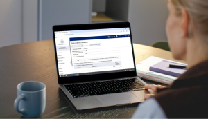 Экран компьютера с системой EDS VID и виртуальной очередью на подачу годовой декларации о доходах