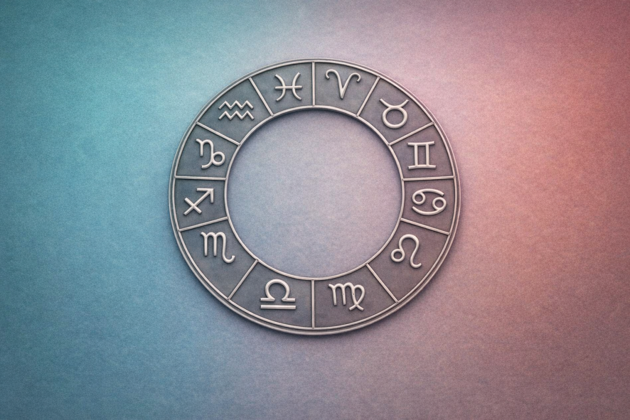 зодиакальный круг со знаками зодиака на мягком нейтральном фоне — иллюстрация к гороскопу на 18 марта 2026 года.