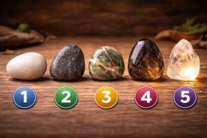 Психологический тест с камнями: пять камней разной формы и цвета с номерами — выберите камень и узнайте, какая внутренняя сила скрыта в вас.