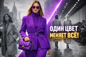 модный тренд весна 2026, королевский фиолетовый цвет, стильная одежда, подиум, street style Нью-Йорк и Милан