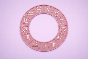 зодиакальный круг со знаками зодиака на мягком фоне — иллюстрация к гороскопу на 25 марта 2026 года.