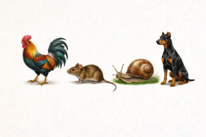 Логическая головоломка: курица, мышь, улитка и собака — нужно понять, кто первым доберётся домой.