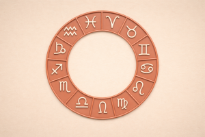 зодиакальный круг со знаками зодиака на мягком фоне — иллюстрация к гороскопу на 26 марта 2026 года.