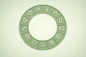зодиакальный круг со знаками зодиака на мягком нейтральном фоне — иллюстрация к гороскопу на 27 марта 2026 года.