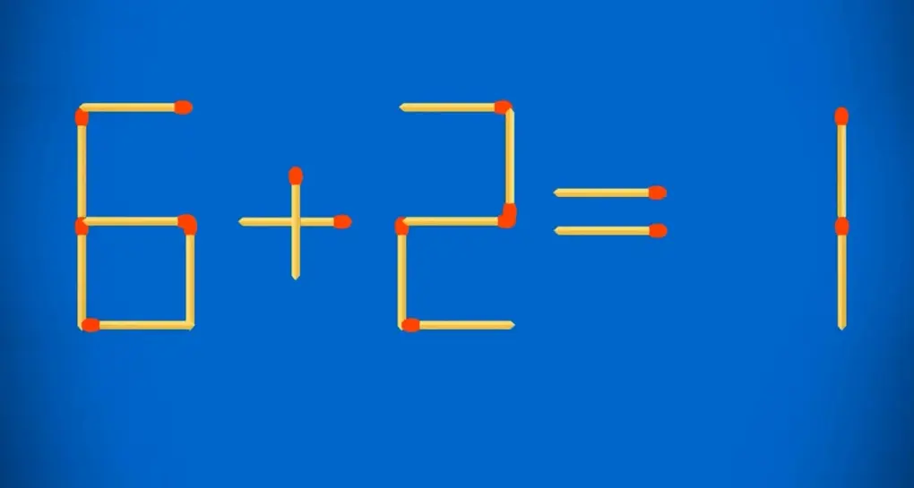 🧩 6 + 2 = 1? Исправьте этот абсурд за 10 секунд, если вы настоящий мастер головоломок