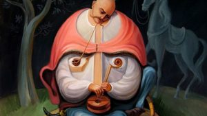 Оптическая иллюзия с несколькими образами: лошадь, музыкант и лицо мужчины