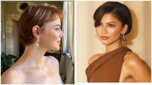 Короткая стрижка «heartthrob» боб с мягкими слоями и челкой в стиле 90-х на современной модели