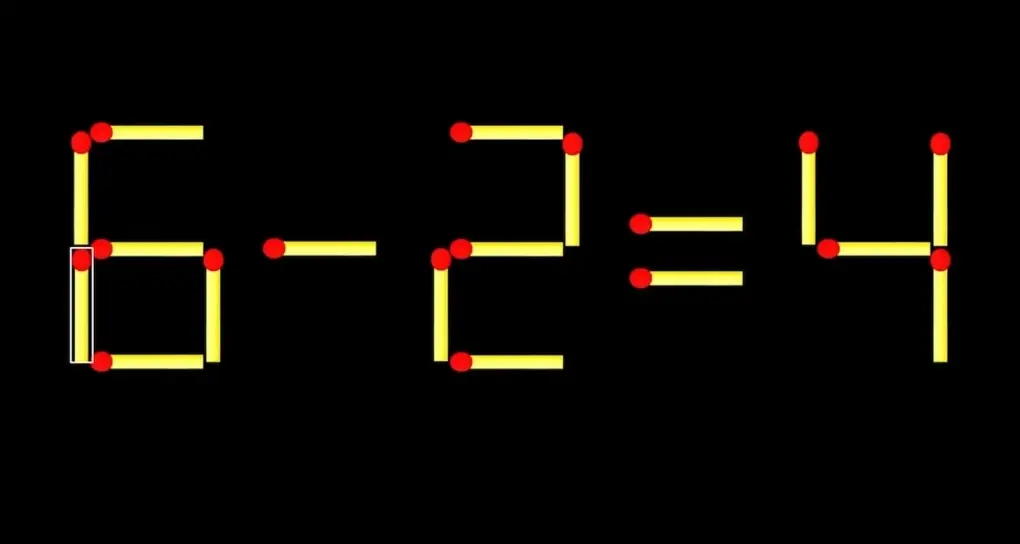 Головоломка со спичками: неверный пример 5 + 2 = 4 и его решение с одной переставленной спичкой