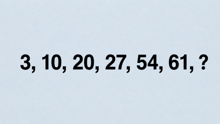 Полминуты на решение: какое число завершает последовательность 3, 10, 20, 27, 54, 61