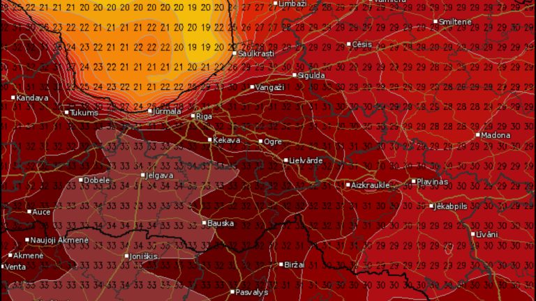 Жара идёт в Латвию: синоптики предупреждают о температуре до +34°C уже в ближайшие дни