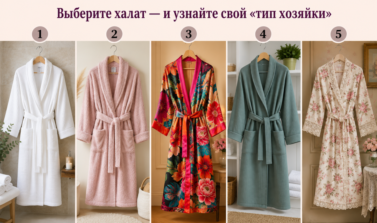 Выберите халат - и узнайте свой настоящий «тип хозяйки»: психологический тест за 10 секунд