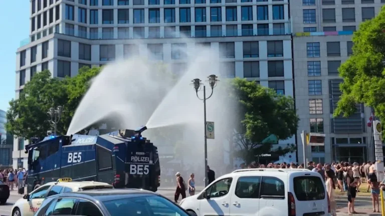 Полиция Берлина использовала водометы для охлаждения жителей