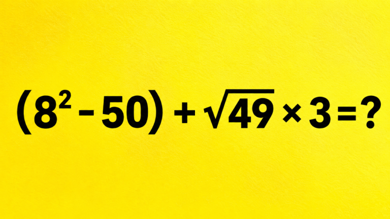 (8² - 50) + √49 × 3 = ?: задача, которая быстро проверяет порядок в голове