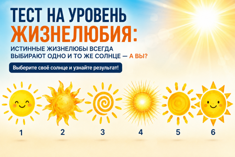 Тест на уровень жизнелюбия: люди, которые по-настоящему любят жизнь, почти всегда выбирают одно и то же солнце - а вы?