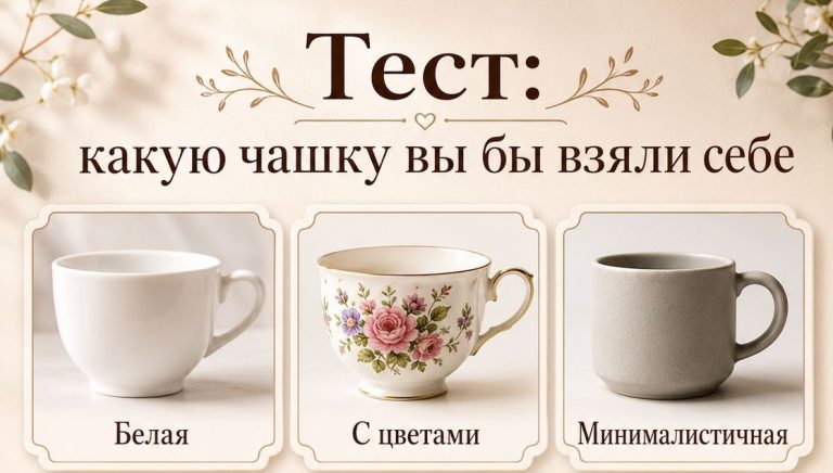 Тест: какую чашку выбрали бы вы - и о какой поддержке сейчас мечтаете