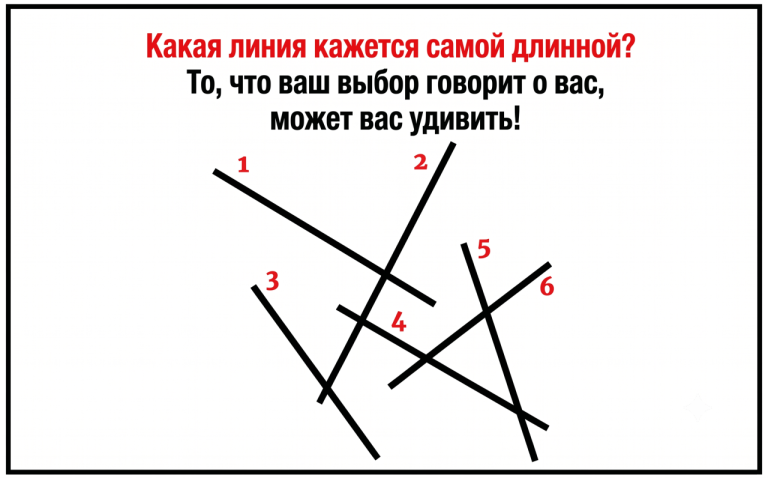 Одна линия здесь длиннее остальных. Найдёшь её за пять секунд?
