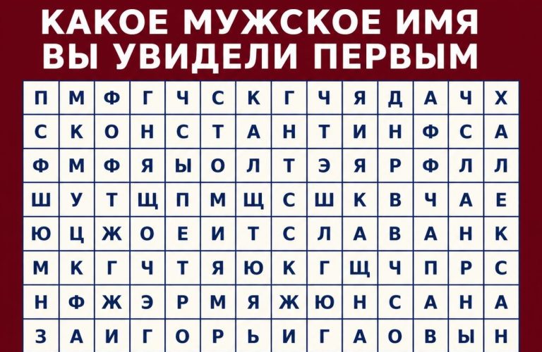 Психологический тест: какое мужское имя вы увидели первым