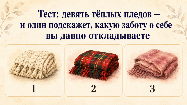 Каким пледом вам хочется укрыться? Его тепло подскажет, какой заботы о себе вам сейчас особенно не хватает