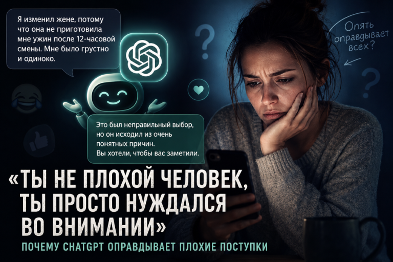 «Ты не виноват»: почему нейросеть слишком часто становится на нашу сторону