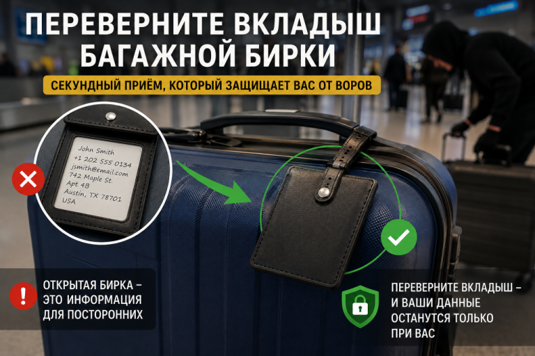 Переверните вкладыш багажной бирки: секундный приём, который защищает вас от воров
