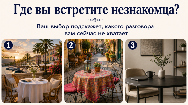 Тест: за каким столиком вы стали бы ждать неизвестного гостя? Ответ покажет, какого разговора вам сейчас не хватает