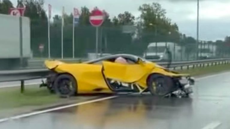 Свидетель рассказал подробности громкой аварии с желтым McLaren на мокрой рижской трассе