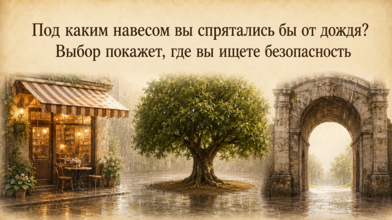 Тест: выберите укрытие от внезапного дождя - и узнайте, где вы ищете чувство безопасности