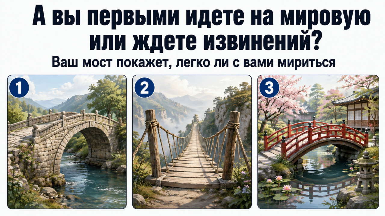 Психологический тест: выберите мост - и узнайте, как вы миритесь после ссоры