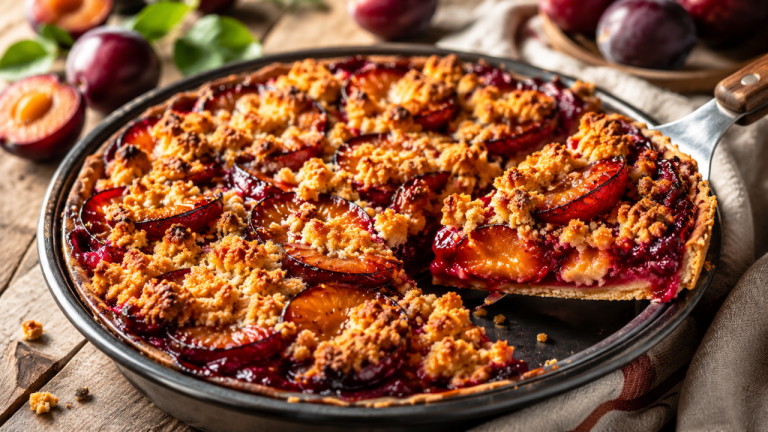 Сливы выкладываю прямо на мягкое тесто: пирог собирается быстрее шарлотки