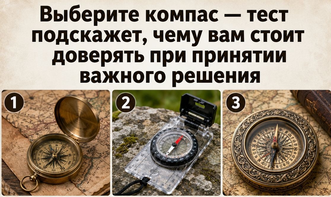 Факты, опыт или интуиция? Выберите компас и узнайте свой главный ориентир