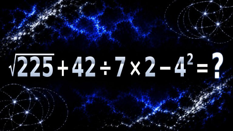 √225 + 42 ÷ 7 × 2 - 4² = ?: один корень, один квадрат и 30 секунд на решение