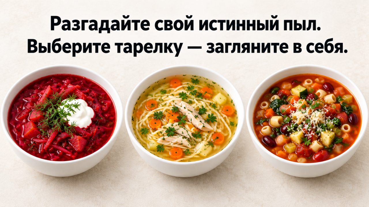 Психологический тест: выберите суп не раздумывая - и узнайте свой настоящий темперамент