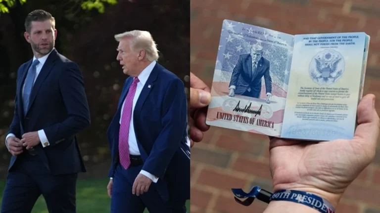 Сын Трампа представил новый американский паспорт с изображением лица своего отца.