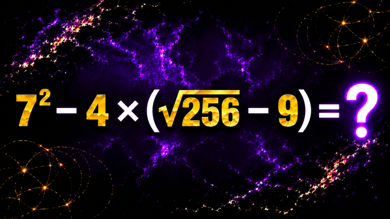 7² − 4 × (√256 − 9) = ?: задача для любителей IQ-тестов