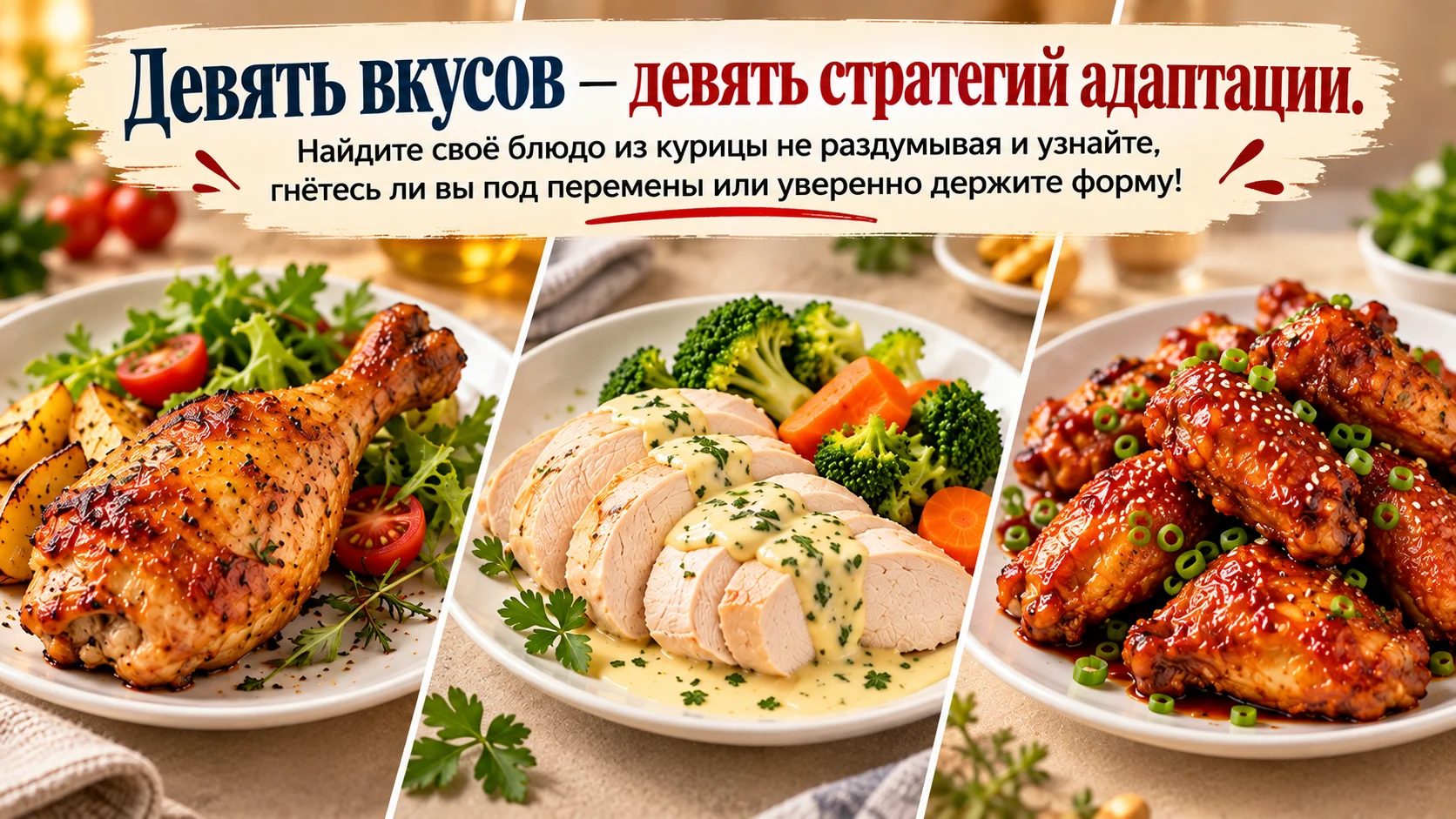 Тест: выберите блюдо из курицы - и узнайте, насколько легко вы приспосабливаетесь к жизни