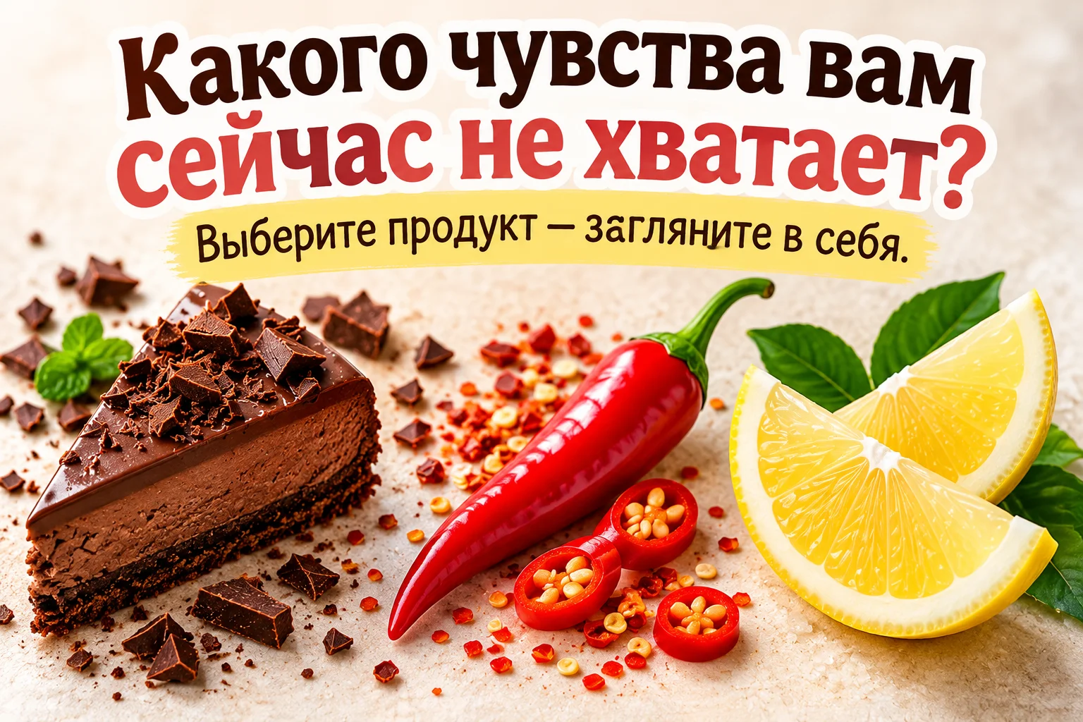 Сладкого, кислого или острого? Тест покажет, какого чувства вам сейчас не хватает