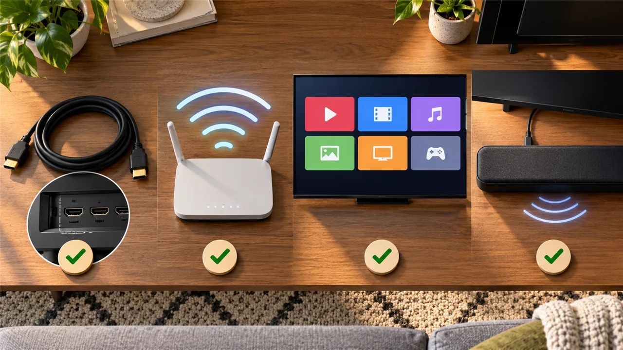 Проверка HDMI, сети, приложений и звука перед покупкой приставки