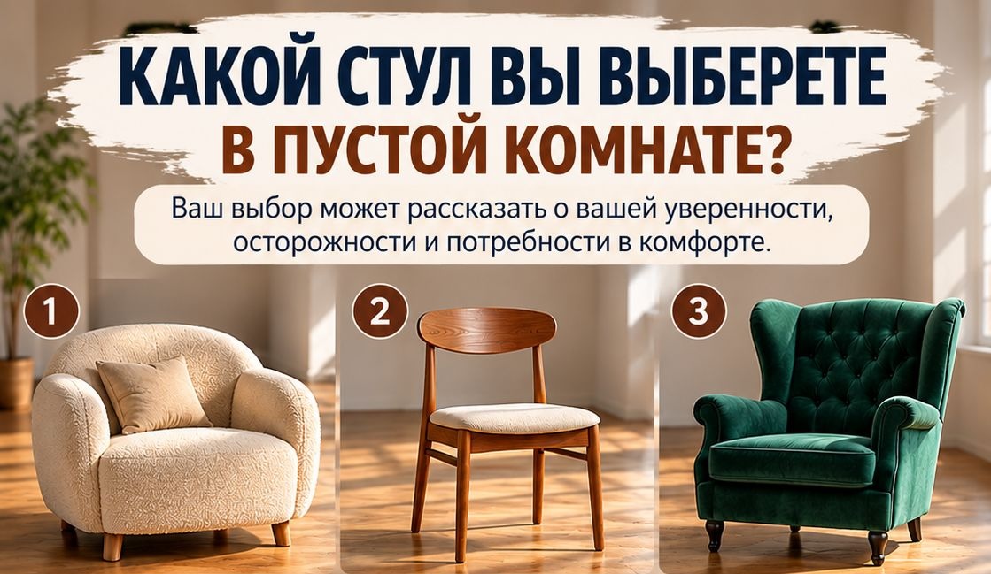 Тест: какой стул вы выберете, когда никто не подсказывает, где ваше место