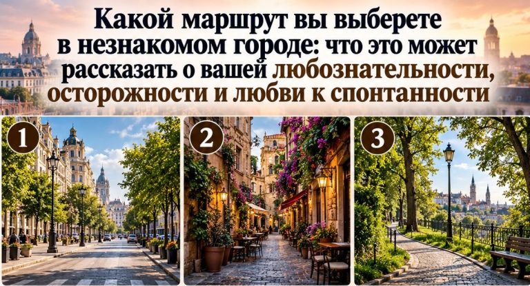 Какой маршрут вы выберете в незнакомом городе? Тест покажет, как вы относитесь к риску и спонтанности