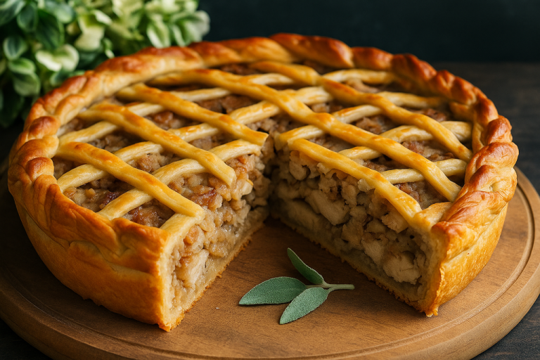 Осенний пирог с грибами: домашний, ароматный, сочный рецепт